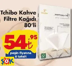 TCHİBO KAHVE FİLTRE KAĞIDI 80'Lİ TCHİBO KAHVE FİLTRE KAĞIDI 80'Lİ
